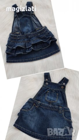 Дънков сукман за бебе 6-12 месеца, снимка 2 - Бебешки гащеризони - 33656393