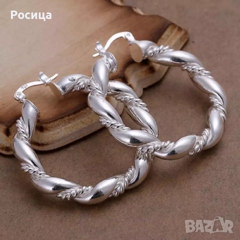 Обеци в сребристо , снимка 1