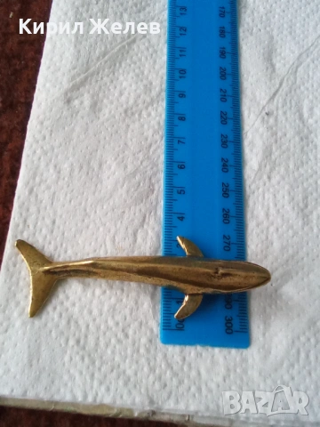 Бронзова фигурка статуетка на кит 52736, снимка 5 - Антикварни и старинни предмети - 53221046