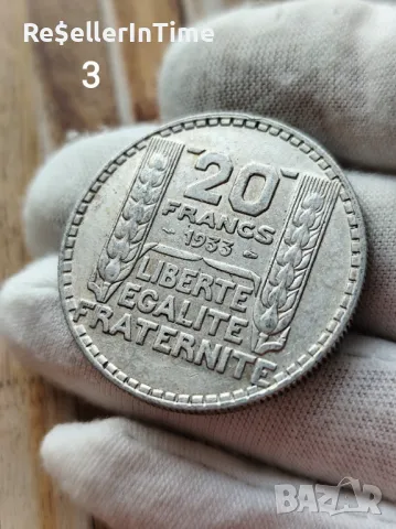 Сребърна монета 20 francs 1933, снимка 1