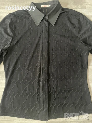 черна тънка риза, снимка 2 - Ризи - 51081079