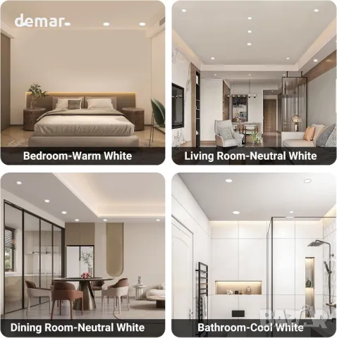 LED Вградени Таванни Светлини, 7W Ултратънки LED Луни, снимка 5 - Лед осветление - 49795124