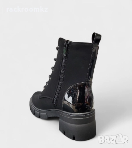 Дамски боти с връзки и цип в черно B4170-1 black, снимка 4 - Дамски боти - 52469738
