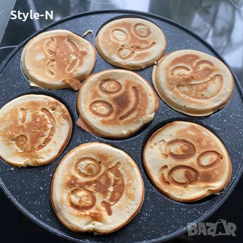 Тиган с усмивки за палачинки или омлет, 26см, незалепващо мраморно покритие, Ruhhy, снимка 13 - Съдове за готвене - 51689606