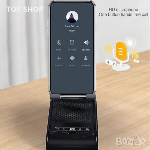 Държач за мобилен телефон F25 с Bluetooth високоговорител и неплъзгаща се основа, снимка 2 - Друга електроника - 48762309