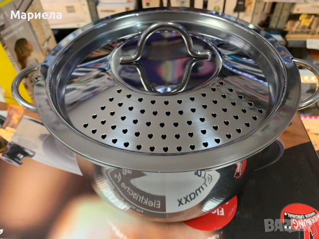 Тенджера за паста с капак за прецеждане , 4,5 литра, снимка 4 - Съдове за готвене - 53494533