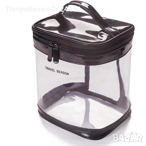 Прозрачна козметична чантичка  3982 вертикален, снимка 6 - Портфейли, портмонета - 52667225