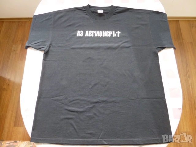  Нова черна тениска с къс ръкав -фланелка с щампа., снимка 4 - Тениски - 52590359