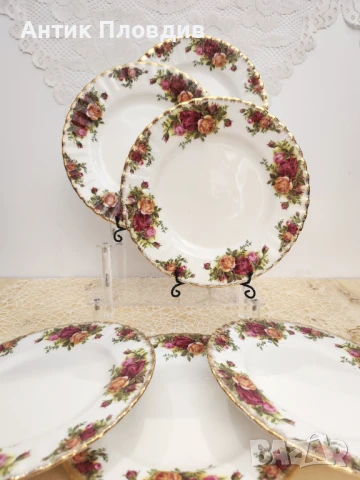 Комплект от 6 чинии 20.5см Royal Albert Old Country Roses, снимка 3 - Чинии - 50780122