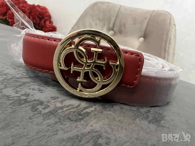 Червен/бордо колан Guess 
