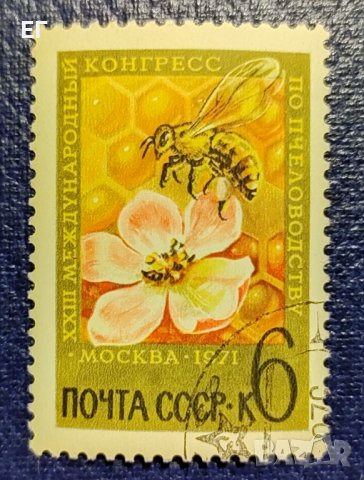 СССР, 1971 г. - самостоятелна марка, клеймо, флора, 1*20, снимка 1 - Филателия - 37453195