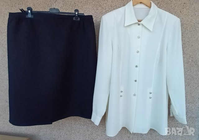 Дамски блузи и прави поли комплект., снимка 1 - Блузи с дълъг ръкав и пуловери - 44050354