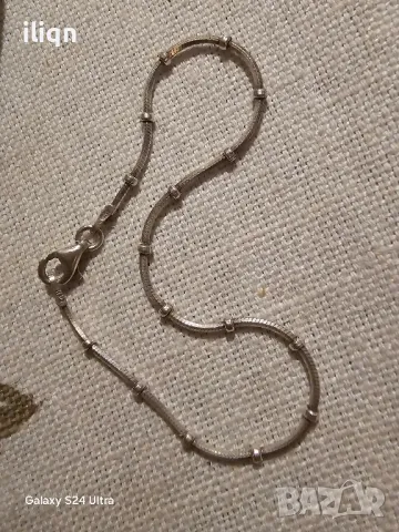 Сребърна гривна 925 Проба Перфектно състояние. Неразличима от Нова. Цена 24.99лв 18см., снимка 2 - Гривни - 49031055