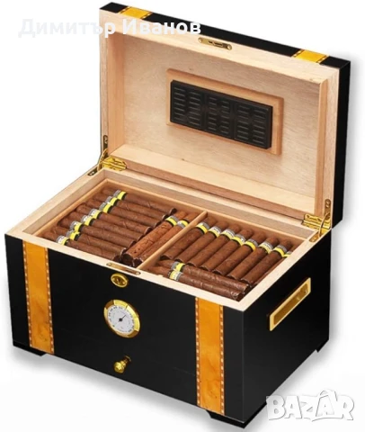 Кедров хумидор за 80-100 пури със хидрометър и овлажнител, снимка 5 - Други - 50996842
