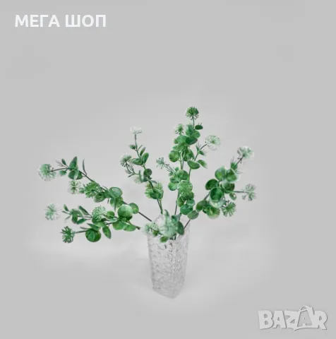 Аранжировка от изкуствени растения с бели цветчета – елегантно допълнение за всяко пространство, снимка 2 - Изкуствени цветя - 50332318
