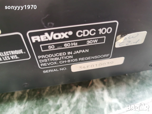 REVOX CDC 100 CD CHANGER POFESSIONAL SERIES-PRODUCED IN JAPAN-ВНОС SWISS 2801261554, снимка 3 - Ресийвъри, усилватели, смесителни пултове - 53259133