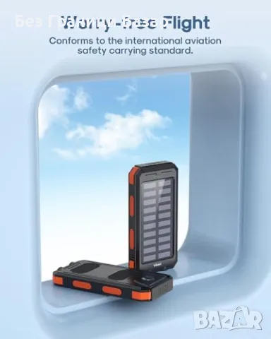 Нов Мощен Соларен Power Bank 30000mAh, Бързо Зареждане, 4 USB Порта, снимка 7 - Външни батерии - 47840292