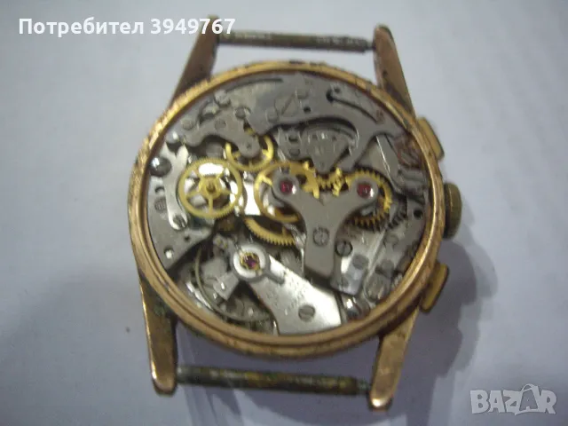 Стар позлатен мъжки часовник.Хронограф., снимка 5 - Антикварни и старинни предмети - 50260090