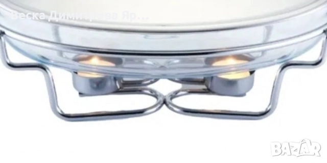 Съд за затопляне Bohmann, 3л. овал, 2свещи, Стоманен капак, Стъкло, Инокс, снимка 4 - Съдове за готвене - 52587344