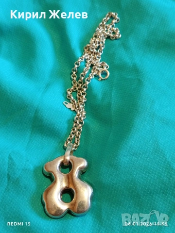 Дизайнерско сребърно колие с висулка Tous Cruise Bear великолепно стилно бижу 52816, снимка 7 - Колиета, медальони, синджири - 53005697