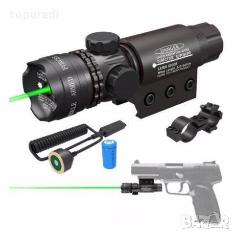 Лазерен Прицел за пистолет или пушка - GREEN, снимка 1