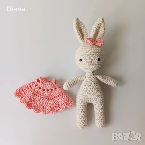 Детска играчка зайче, ръчна изработка, плетени играчки, подарък за момиче, снимка 3 - Други - 47485648