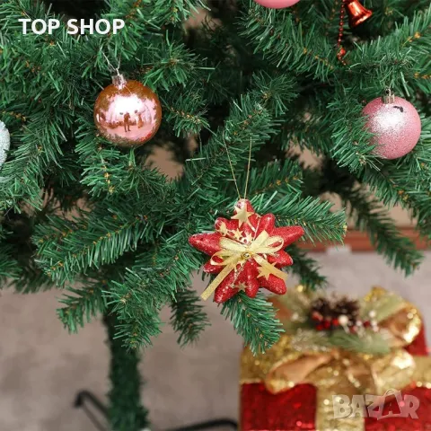 LED Изкуствена коледна елха PVC зелена 240см, снимка 4 - Декорация за дома - 48818981