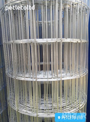 Мрежа поцинкована електро-заварена оградна с размер на карето 60 мм Х 100 мм / 150 см / 25 метра, снимка 1 - Огради и мрежи - 37896828