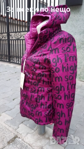 Дамско Лилаво Яке С 2 Лица Код SV-54, снимка 2 - Якета - 52500734