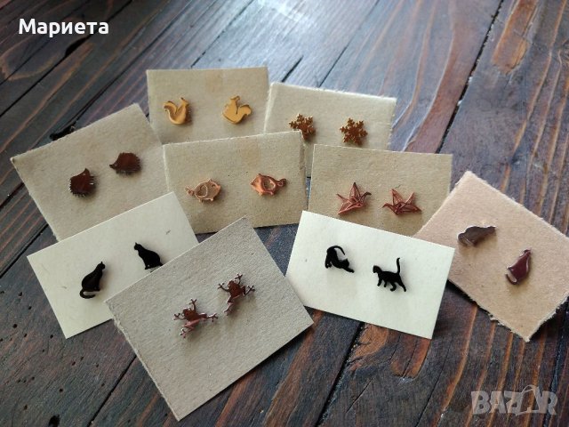 Малки стоманени обеци с животни Катеричка Таралеж Котета , снимка 12 - Обеци - 40532207