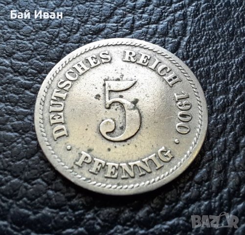 Стара монета 5 пфенига 1900 г. буква F - Германия- рядка ,124 годишна ! , снимка 12 - Нумизматика и бонистика - 39724270
