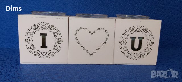 Свещник за 3 свещи, снимка 4 - Декорация за дома - 38486662