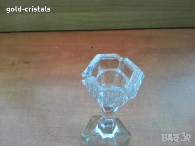 кристален свещник бохемя, снимка 4 - Антикварни и старинни предмети - 27459292
