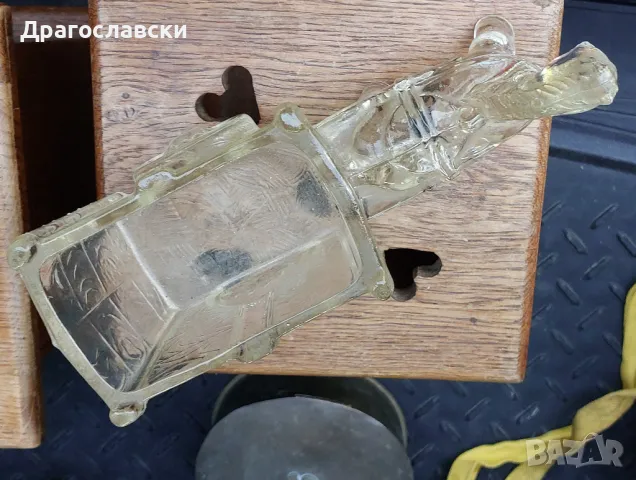 каруца кон стъклен стъкло статуетка яйце яйца Великден декорация, синя дървена каручка, снимка 3 - Други - 47813976