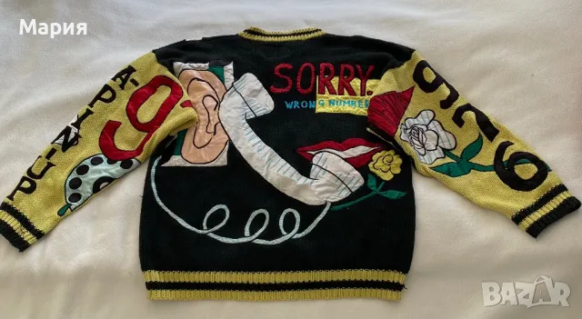 Pinup плетен пуловер ми апликации. Произведение на изкуството от Флорида. , снимка 5 - Блузи с дълъг ръкав и пуловери - 49728195