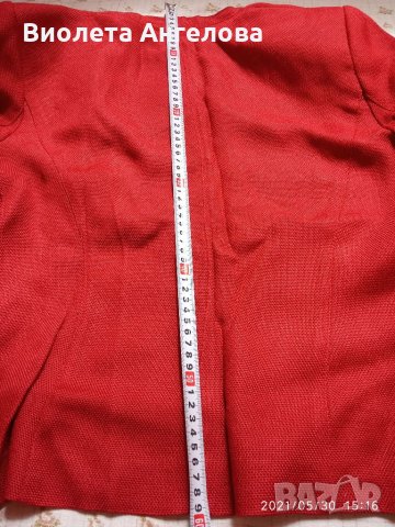 Червено ленено сако, снимка 15 - Сака - 25854578