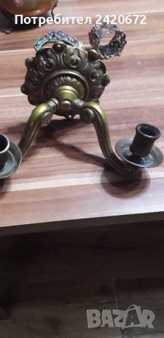 бронзов стенен  свещник, снимка 5 - Декорация за дома - 43835917