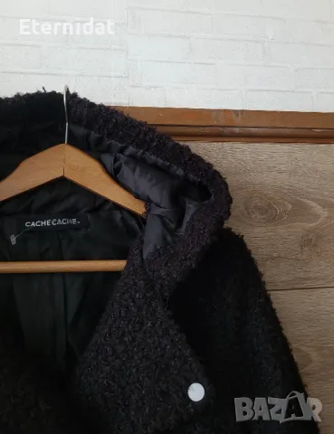 Черно палто с качулка , снимка 3 - Палта, манта - 49367137