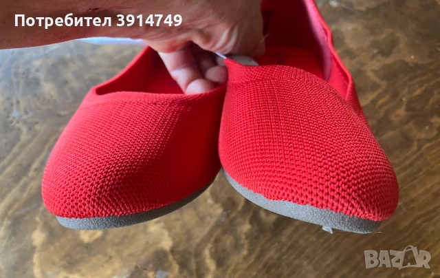 Обувки, леки, плътен здрав текстил, гумена подметка, червени, 38 *НОВИ*, снимка 7 - Дамски ежедневни обувки - 51606401
