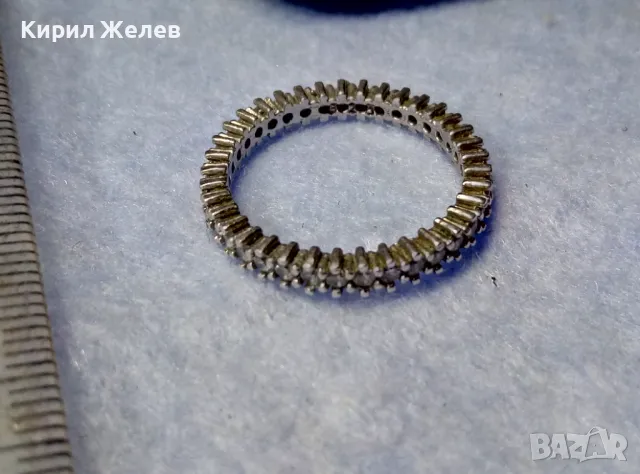 СТИЛНА ФЕШЪН АРТ СКЪПОЦЕННА СРЕБЪРНА ХАЛКА ПРЪСТЕН СРЕБРО ВИСОКА ПРОБА сБЯЛА ПОЗЛАТА и ЦИРКОНИ 48634, снимка 7 - Пръстени - 50191901