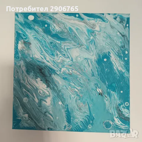 Картина авторска акрил 25/25см, снимка 2 - Картини - 47805172