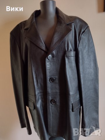 Мъжко елегантно 100 % кожено сако , снимка 3 - Якета - 34871049