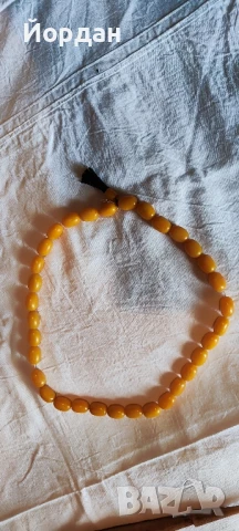 Кехлибарена броеница 33 броя с поп, снимка 3 - Антикварни и старинни предмети - 50757095