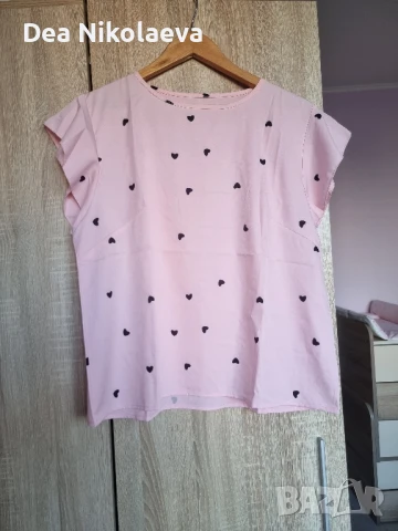 Стилен топ в розово на сърчица, снимка 2 - Корсети, бюстиета, топове - 50740495