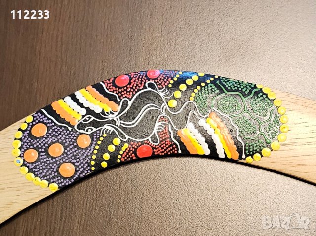 Бумеранг-ръчно рисуван, снимка 3 - Декорация за дома - 43893900