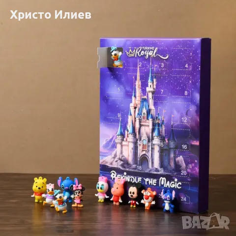 Коледен календар с 24 фигурки Дисни Мики Маус Стич изненади подаръци, снимка 5 - Други - 50080507