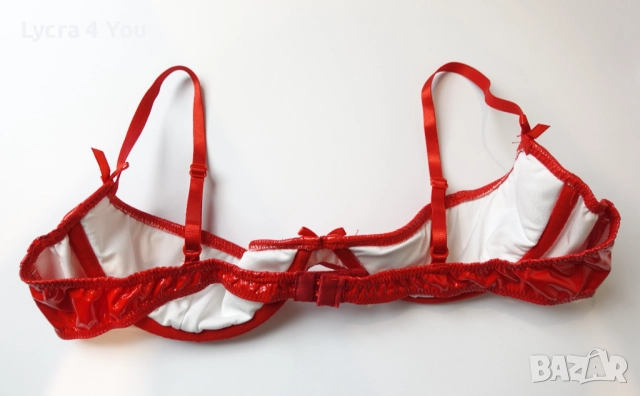 Червен сутиен от лак с отворени чашки 85-90 C/D iEFiEL, снимка 3 - Бельо - 51727486