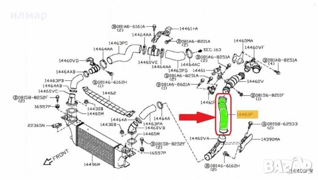 144635X20C Маркуч за турбо за Нисан Патфайндер , снимка 4 - Части - 35562009