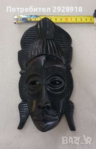 Дървена африканска маска, снимка 3 - Антикварни и старинни предмети - 44001324