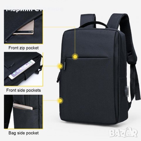 Смарт раница за лаптоп с USB порт ученическа раница ежедневна за пътуване, снимка 4 - Раници - 25785555